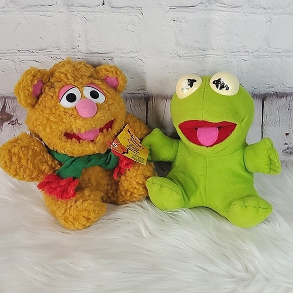 Vintage 80s McDonald's Muppets Sesame Street Baby Kermit & Fozzie Bear Plush Set - Picture 16 of 16